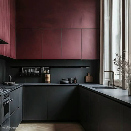 Modern Furniture Luxury Red and Pink Series Customized Wood MDF Melamine Kitchen Cabinets Set with Sink Modural Kitchen Cupboard