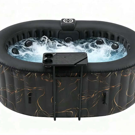 RTS Inflatable Spa Hot Tub Massage Pool Swimming Family Use 2-Person Laminated PVC Blue Round For Outdoor& Indoor
