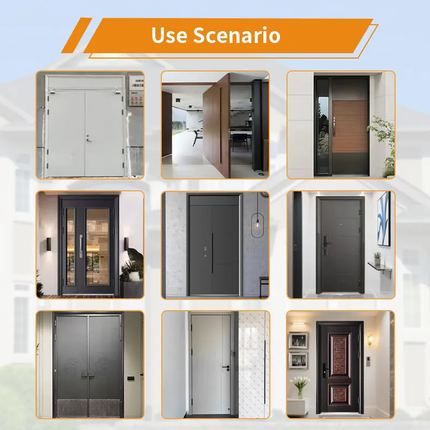 Modern Aluminum Security Steel Door With Smart Lock Exterior Front Entry Exterior Design Pivot Front Door