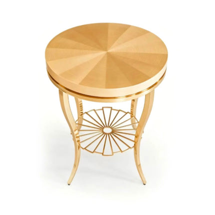 New Design Luxury Gold Metal Side Table Minimalist Handmade Coffee Table Vintage Round Shape Living Room Side & End Table