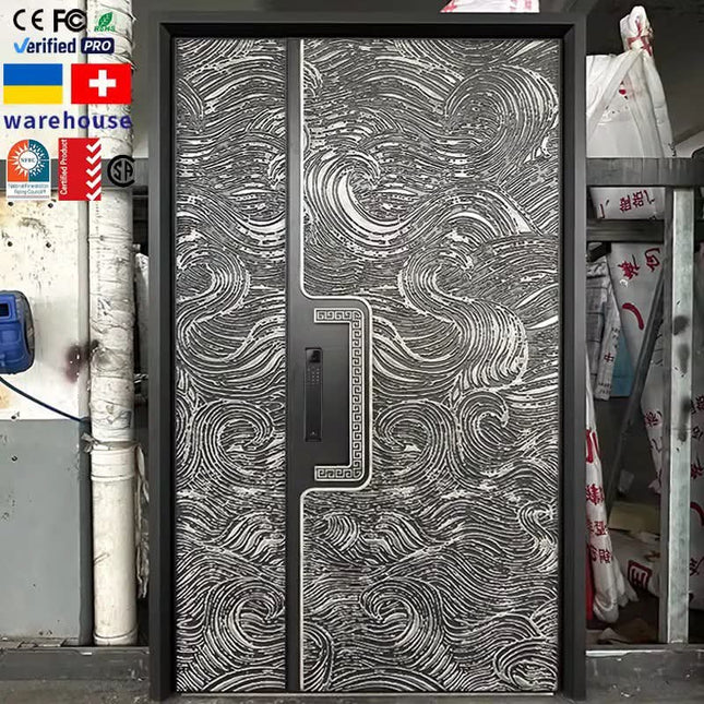 Customizable Multi-Style One - and - a - Half Cast Aluminum Entry Doors | Modern Exterior Main Security Doors For Home