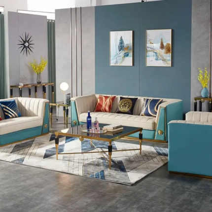 Royal Gold Side Table - Elegant Italian Design, Premium Stainless Steel with Black Marble Top