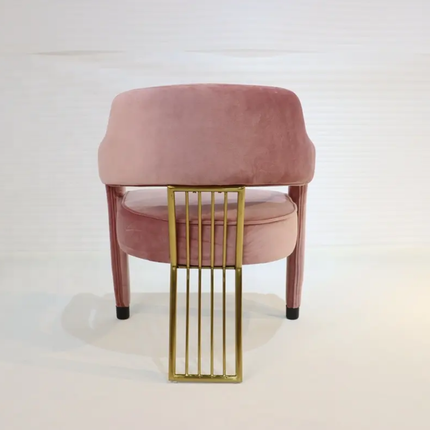 Custom Italian Designer Green Pink Velvet Fabric Metal Leg Dining Chair Modern Lounge