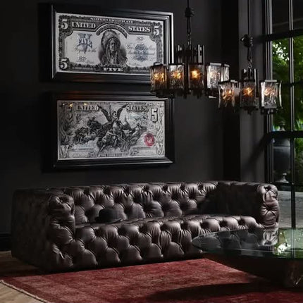 Bespoke Chesterfield Leather Sofa Chester Field 3 Seat Couch Home Living Room Wabi Sabi Style Sofa