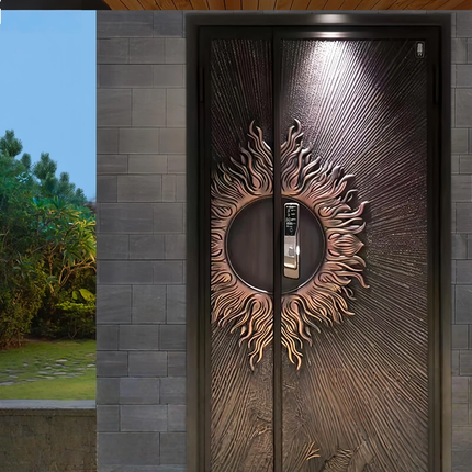 Luxury Villa Entrance Anti-Theft Front Door Aluminum Front Exterior Door Modern Pivot Armored Door Residential