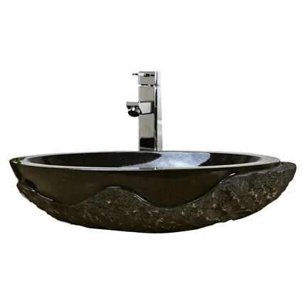 European Style Bathroom and Toilet Hand Wash Basin Sinks Natural Black Marble Stone Onyx Lavabo