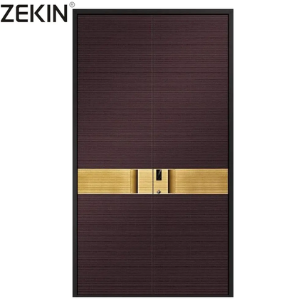 ZEKIN Aluminum Security Door Aluminum Armoured Front Entry Door Security Doors Anti-Theft Heat Insulation For Family House