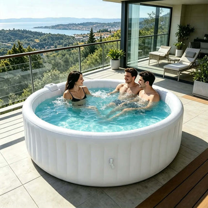 Inflatable Spa Hot Tub Quick Inflate Jacuzzi Hot Tub Spa Set With Bubble Massage For Outdoor Garden Family Soaking