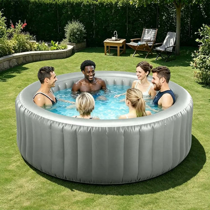 Inflatable Spa Hot Tub Quick Inflate Jacuzzi Hot Tub Spa Set With Bubble Massage For Outdoor Garden Family Soaking