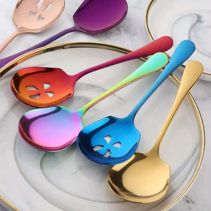 Stainless Steel Eco-Friendly Communal Serving Spoons Large Size For Hotels Restaurants Cafeterias Self-Serving Dish Distribution