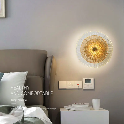 Popular Hotel Wall Lamps Interior Round Glass Indoor Designer Nordic Decorative Bedroom Lights Luxury Wall Lamp