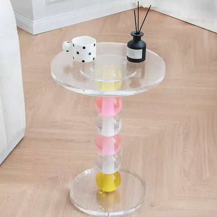 Modern Transparent Acrylic Side Table For Living Room Bedroom Balcony-Small Coffee Table For Household Use