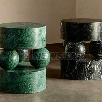 Nordic Design Home Decor Furniture Verde Guatemala Marble Solid Marble Side Table