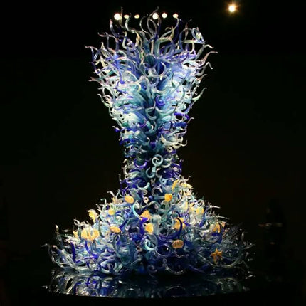Modern Luxury Custom Glass Chandelier Blown Glass Pendant LED 2700-6000K Dimmable 5-year Warranty Stairway Clubhouse Project