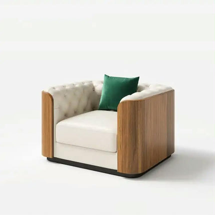 Contemporary Eco-Friendly Sofa Set Solid Wood Accents Plush Cushion Featuring Elegant Tufting Stylish Living Room Furniture