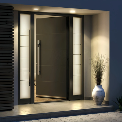 Customized Size Modern Exterior Door Aluminum Modern Entrance America Italy Metal Pivot Door Entry Doors Security Gate