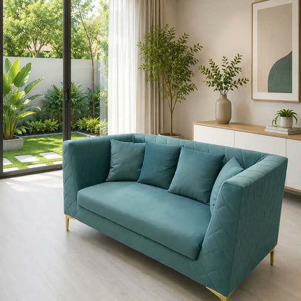 Modern Emerald Sofa 221 PIRAMID Square 2-2-1 Two Seat Sofa Set for Hotel Living Room Custom Premium Fabric Eco-Friendly