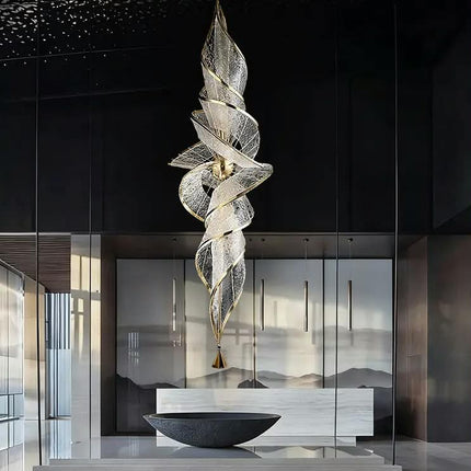 Designer Glass Pendant Light Chandelier Light Luxury Chandelier Villa Hotel Dining Room Empty Staircase