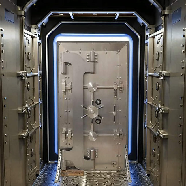 Customized High Quality Metal Bank Security Door Safe Steel Vault Door Mechanical 3 Wheel ATM Safe Combination Dial Lock