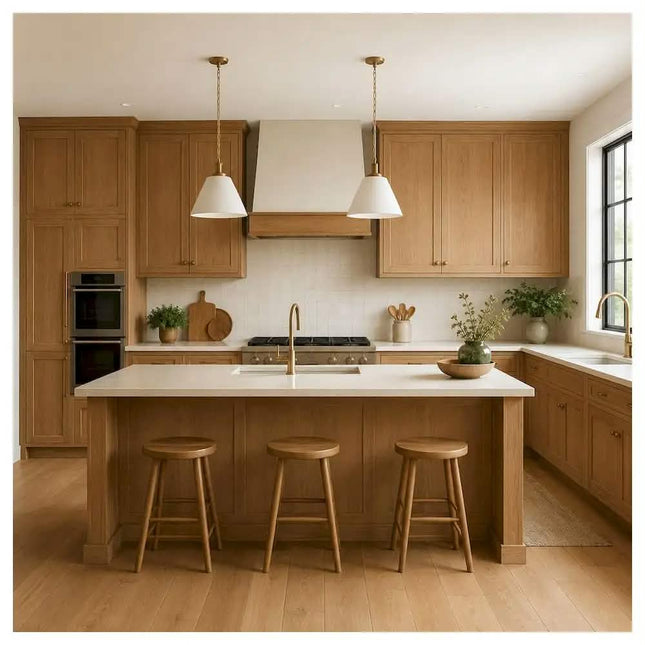 Luxury Residential Solid Wood Kitchen Cabinets For House and Villa Projects