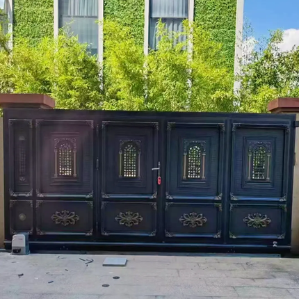 European Design Modern Aluminum Gates Automatic Wrought Aluminum Driveway and House Gates with Security Features For Hotels