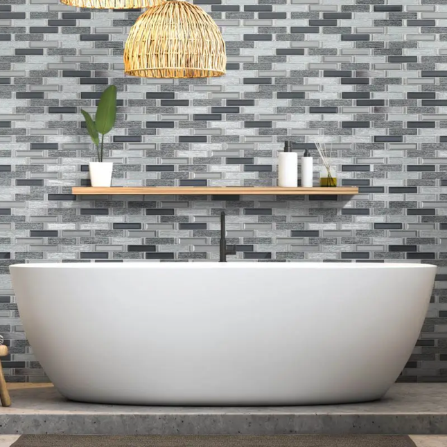 Modern Strip Mosaic Tile Parquet Design For Kitchen and Bedroom Backsplash Competitive