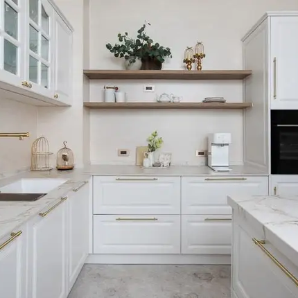 One-Stop French Luxury Cabinet Series Large Commercial Space Built-in Gas Stove Island Cabinets Full Storage