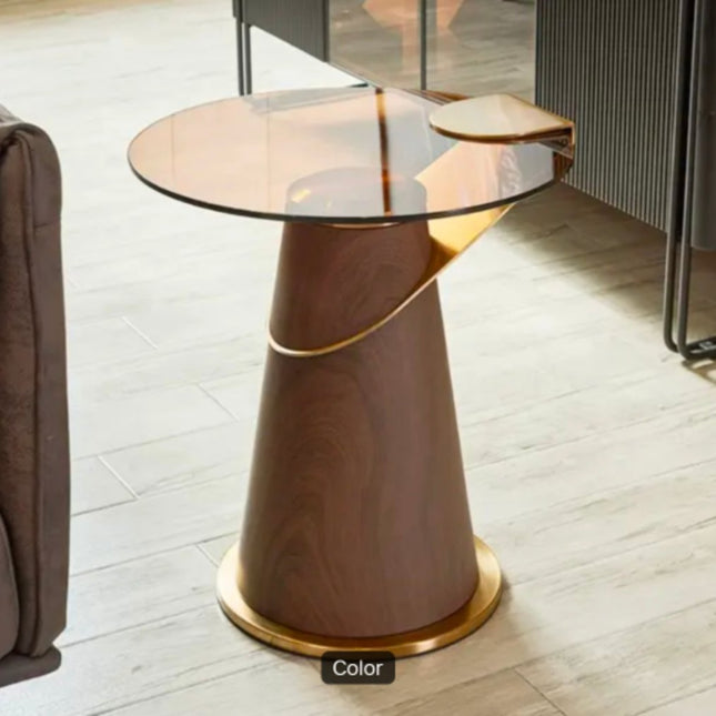 New Elegant Home Corner Table Italian Minimalist Modern Rotating Foldable Living Room Stone-Effect Surface Ultra-Slim