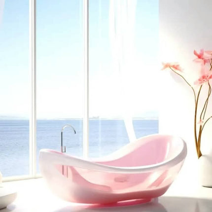 PRACTICAL Freestanding Marble Bathtub Anti-Yellowing Corrosion Resistant Smooth Surface Easy Cleaning Modern Villa Bathroom