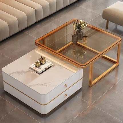 Made of concrete Luxury Modern Square Stone Coffee Table Simple Rock Tea Table For Living Room Center Table Home Furniture Durable Tables