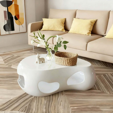Made of FiberGlass Custom Modern Side Coffee Table With Storage Durable Center Table For Courtyard Garden Hotel Lobby Living Room Home Furniture