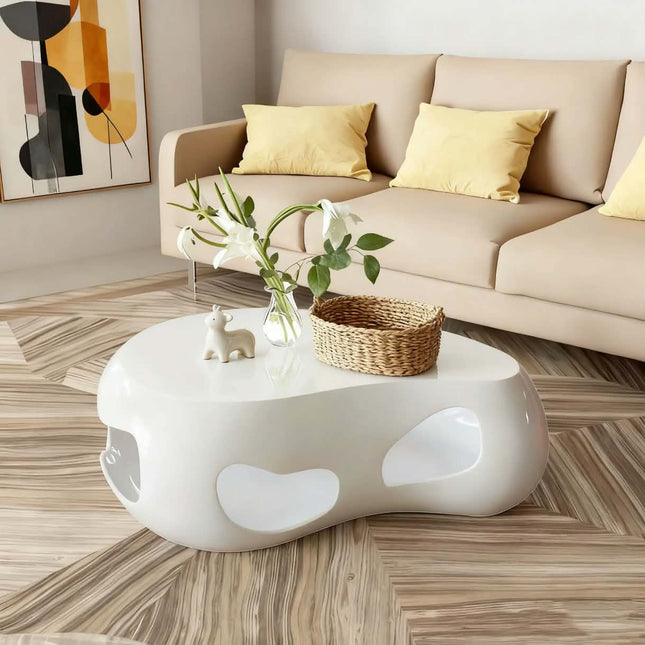 Made of FiberGlass Custom Modern Side Coffee Table With Storage Durable Center Table For Courtyard Garden Hotel Lobby Living Room Home Furniture