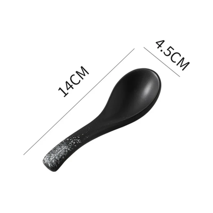 Ceramic Spoons Retro Style Smooth Polished Kitchen Spoons For Rice Porridge Soup Serving Household Restaurant Hotel Use