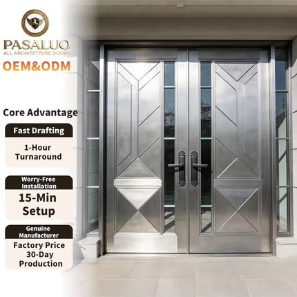 2026 OEM PSL High Quality Strong Aluminum Residential Home Villa Entrance Security Front Entry Exterior Doors For Houses