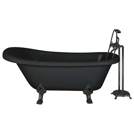 Black&White Classical Freestanding Zinc Alloy Claw Foot Acrylic Bathtub ABS Bath Tub with Gold Feet