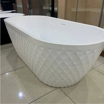 Modern Patterned Pure Acrylic Freestanding Bathroom Bath Tub Customized Gloosy White Color Soaking air Massage Bathtub