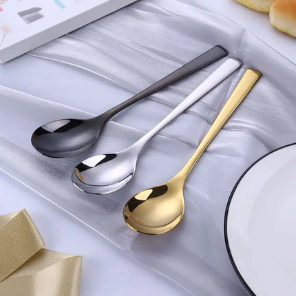 Restaurant Long Handle Stainless Steel Buffet Catering Serving Spoon Set for Soup Salad