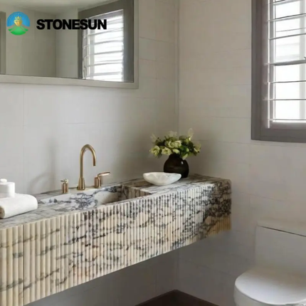 Stonesun Modern Solid Marble Sink – Calacatta Viola, for Luxury Ensuite Bathroom and Washroom Use