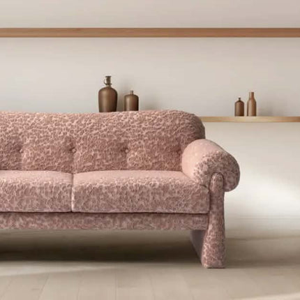 Modern High Quality Luxury Wood Furniture Pink Indoor Sectional Sofa Set for Home Hotel Modular Corner Feature for Villas Fabric