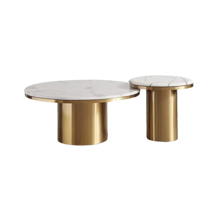 Modern luxury metal coffee table marble top eco-friendly easy clean high quality living room furniture durable handmade hotel