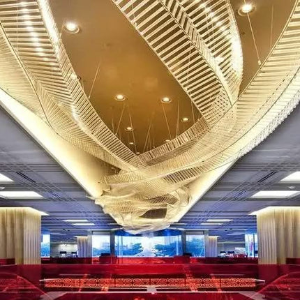 Modern Luxury Crystal Chandeliers Glass Hanging Lamps Living Room Hotel Lobby Decorative Ceiling Lighting
