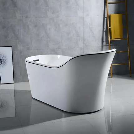Exclusive White Glossy EVA Freestanding Bathtub Modern Bathroom Luxury Soaking Tub