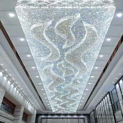 Modern Luxury LED Chandelier Ceiling Light New Product For banquet Hall Shopping Mall Hotel Lobby Decorative Glass Base