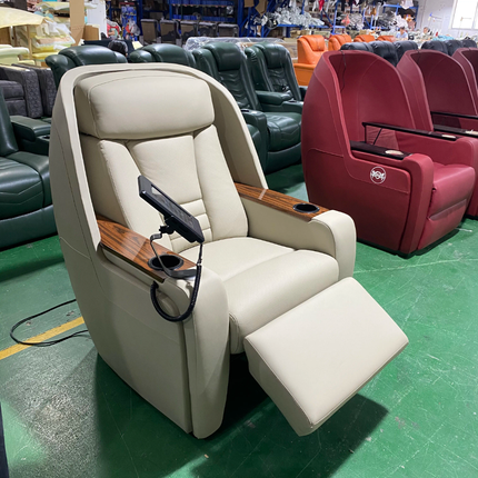 High-End Motorized VIP Home Cinema Recliner with Integrated Smart Console