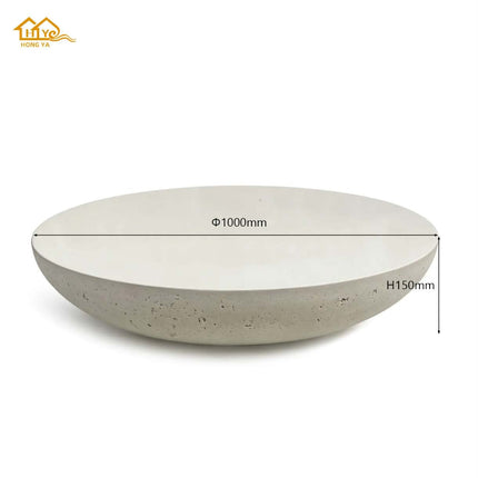 Made of concrete Round Low Tea Coffee Table Minimalist White Living Room Center Table For Outdoor Hotel Apartment Garden Villa Furniture