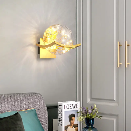Bedside Wall Lamp Antler Luxury Nordic Style Stars Bedroom Living Room Stairs Background Romantic Ins Warm Simple LED Iron Glass