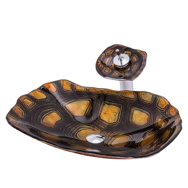 Turtle Shell Texture Pattern Face Wash Sink Washroom Vanity Small WashBasin China Glass Basins Bathroom Sinks