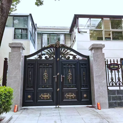 European Design Modern Aluminum Gates Automatic Wrought Aluminum Driveway and House Gates with Security Features For Hotels