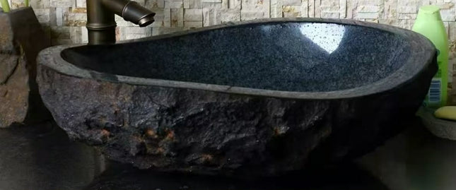 High Quality Modern Solid Stone Marble and Granite Basin with Hand Painted Design Hotel Use Drainer