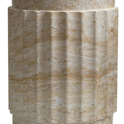 Modern Handmade Stone Natural Travertine Texture Roman Column Side Table Coffee Table Antique Home Balcony Simple Movable Table